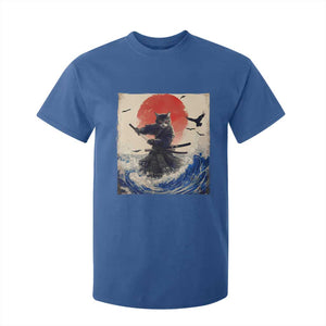 Samurai Cat T Shirt For Kid Vintage Japanese Art Anime Ukiyo-e Warrior TS10 Royal Blue Print Your Wear