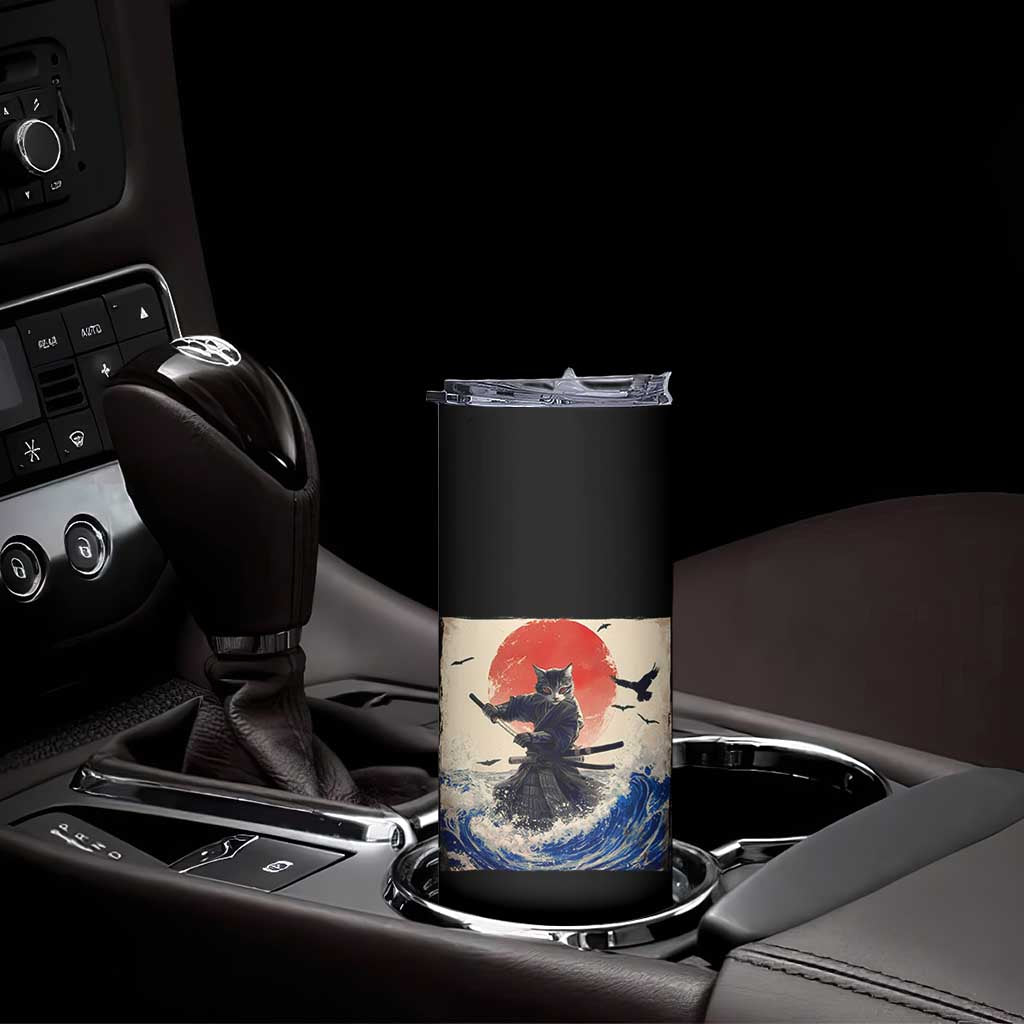 Samurai Cat Skinny Tumbler Vintage Japanese Art Anime Ukiyo-e Warrior TS10 Print Your Wear