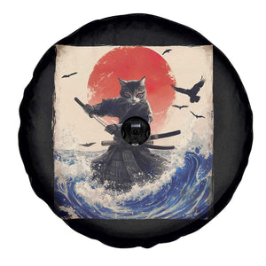 Samurai Cat Spare Tire Cover Vintage Japanese Art Anime Ukiyo-e Warrior TS10 Print Your Wear