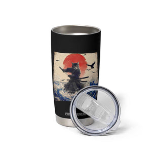 Samurai Cat Tumbler Cup Vintage Japanese Art Anime Ukiyo-e Warrior TS10 Print Your Wear