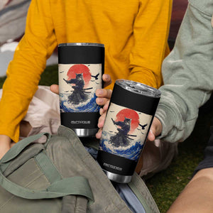 Samurai Cat Tumbler Cup Vintage Japanese Art Anime Ukiyo-e Warrior TS10 Print Your Wear