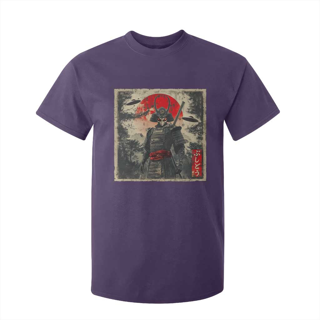 Alien Samurai T Shirt For Kid Vintage Japanese Art UFO Funny Ukiyo-e Warrior TS10 Purple Print Your Wear