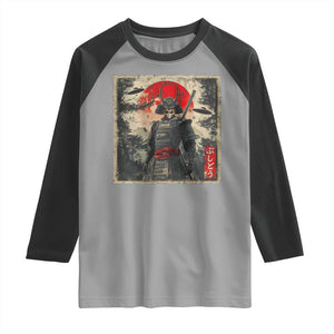 Alien Samurai Raglan Shirt Vintage Japanese Art UFO Funny Ukiyo-e Warrior TS10 Sport Gray Black Print Your Wear