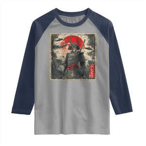 Alien Samurai Raglan Shirt Vintage Japanese Art UFO Funny Ukiyo-e Warrior TS10 Sport Gray Navy Print Your Wear