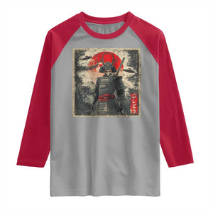 Alien Samurai Raglan Shirt Vintage Japanese Art UFO Funny Ukiyo-e Warrior TS10 Sport Gray Red Print Your Wear