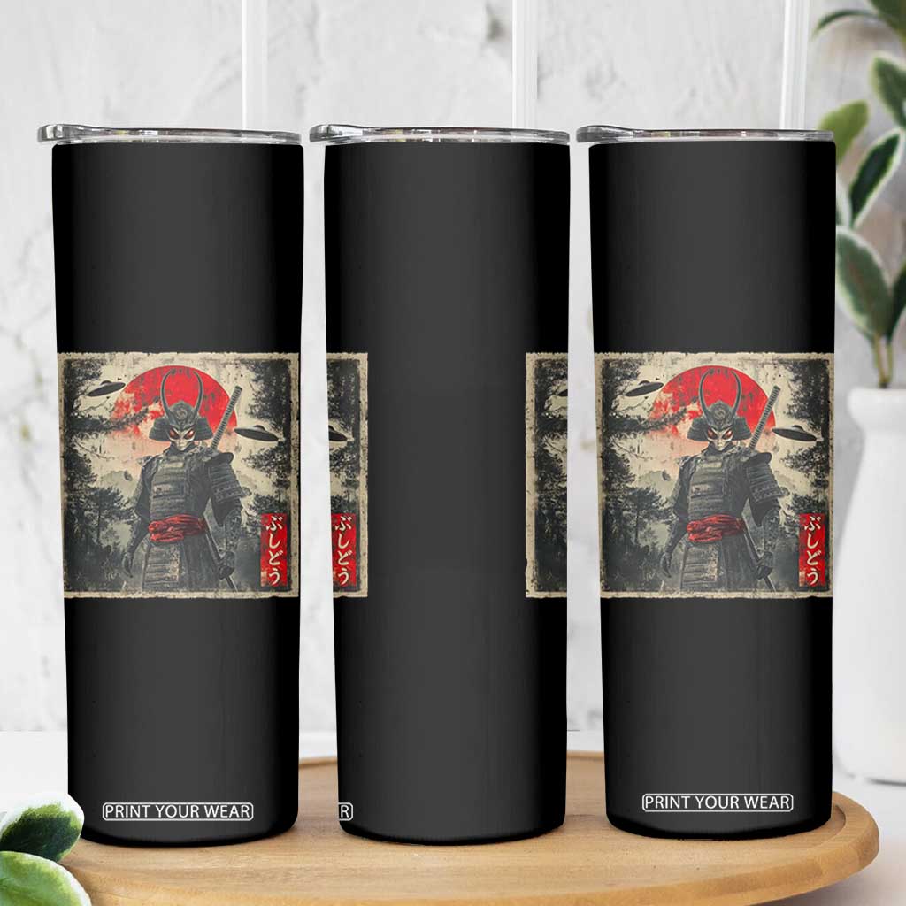 Alien Samurai Skinny Tumbler Vintage Japanese Art UFO Funny Ukiyo-e Warrior TS10 Print Your Wear