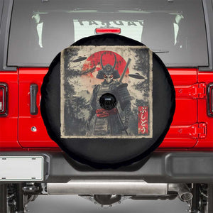 Alien Samurai Spare Tire Cover Vintage Japanese Art UFO Funny Ukiyo-e Warrior TS10 Black Print Your Wear