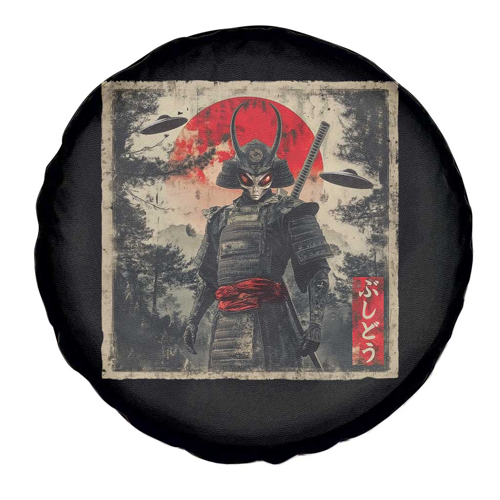 Alien Samurai Spare Tire Cover Vintage Japanese Art UFO Funny Ukiyo-e Warrior TS10 Print Your Wear