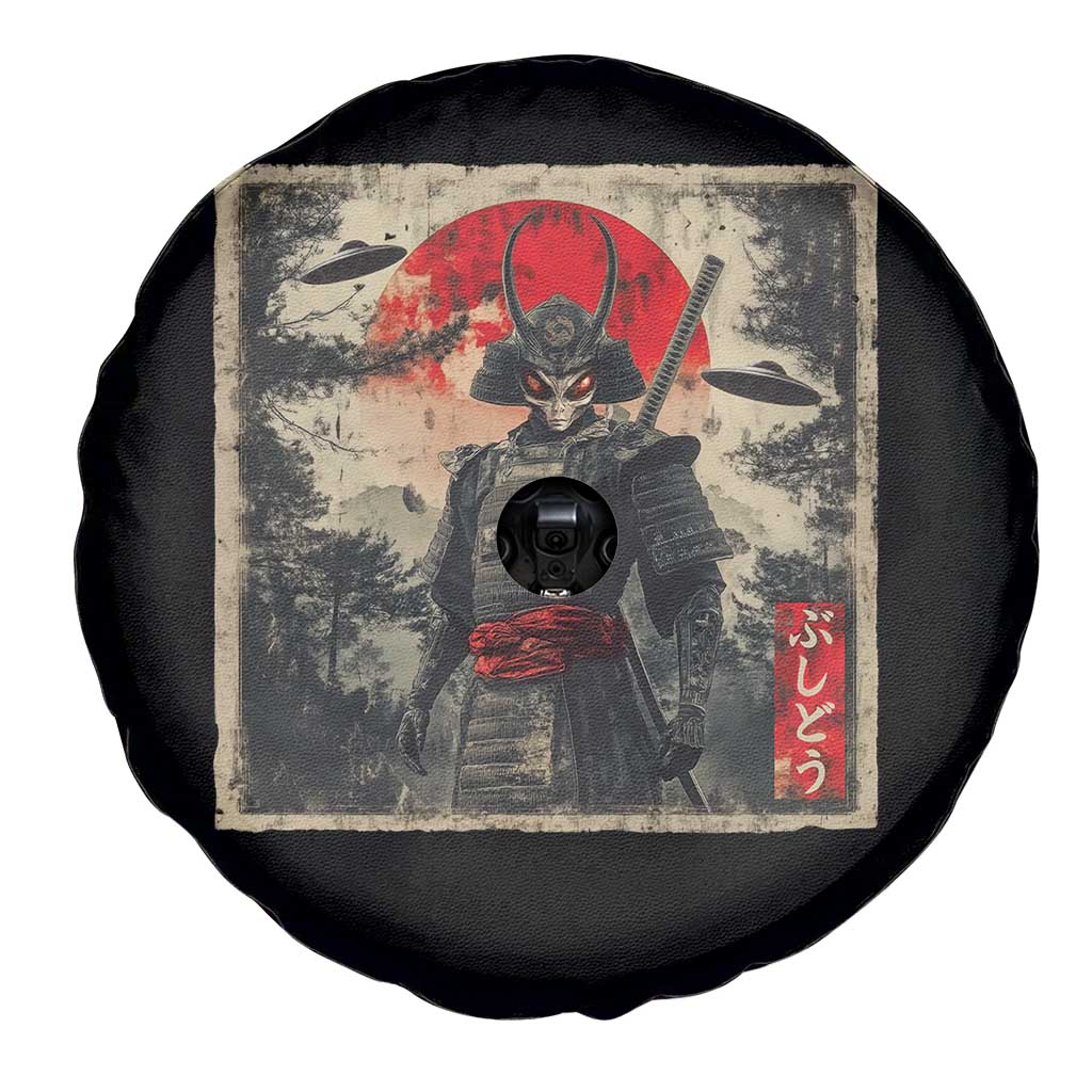 Alien Samurai Spare Tire Cover Vintage Japanese Art UFO Funny Ukiyo-e Warrior TS10 Print Your Wear