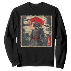 Alien Samurai Sweatshirt Vintage Japanese Art UFO Funny Ukiyo-e Warrior TS10 Black Print Your Wear