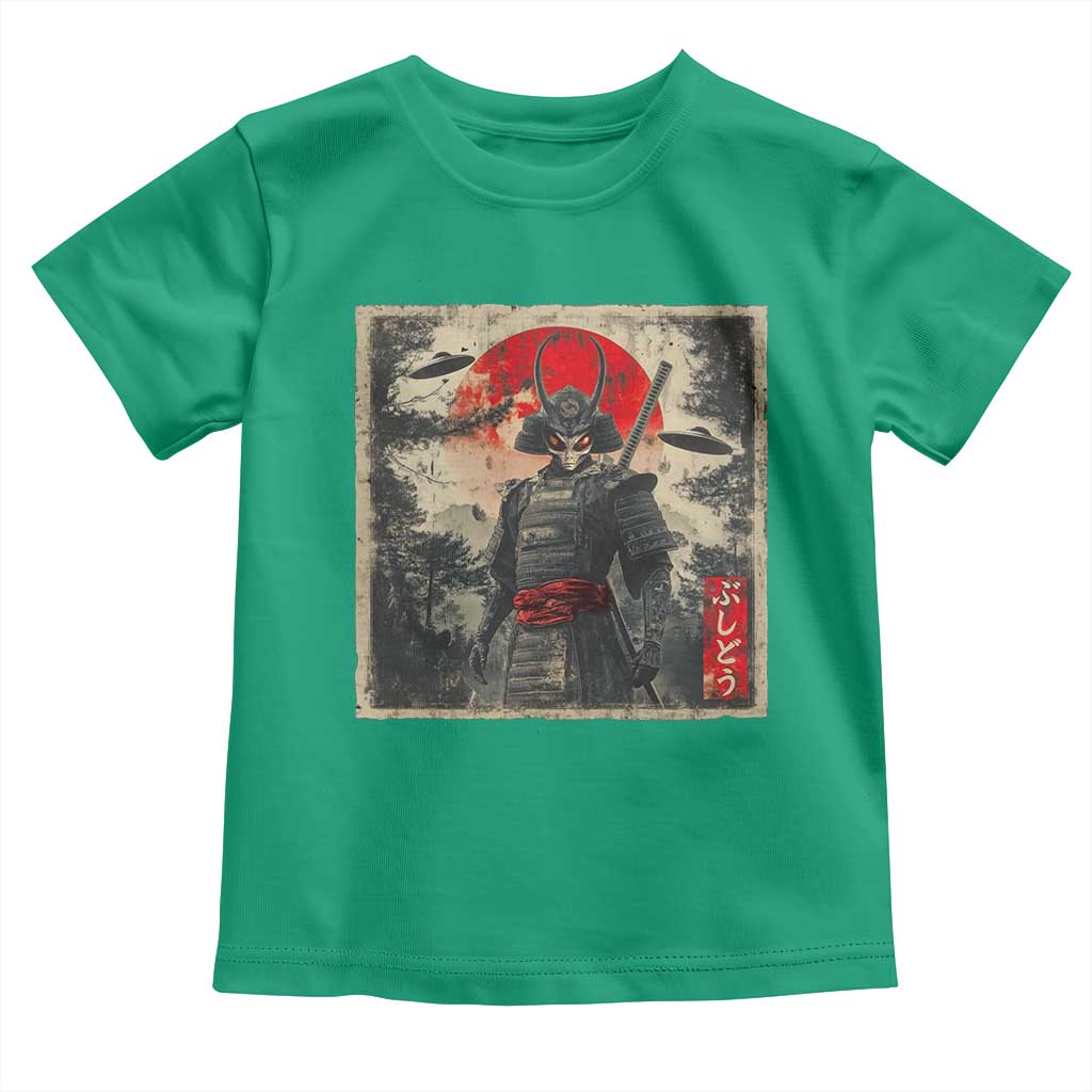 Alien Samurai Toddler T Shirt Vintage Japanese Art UFO Funny Ukiyo-e Warrior TS10 Irish Green Print Your Wear