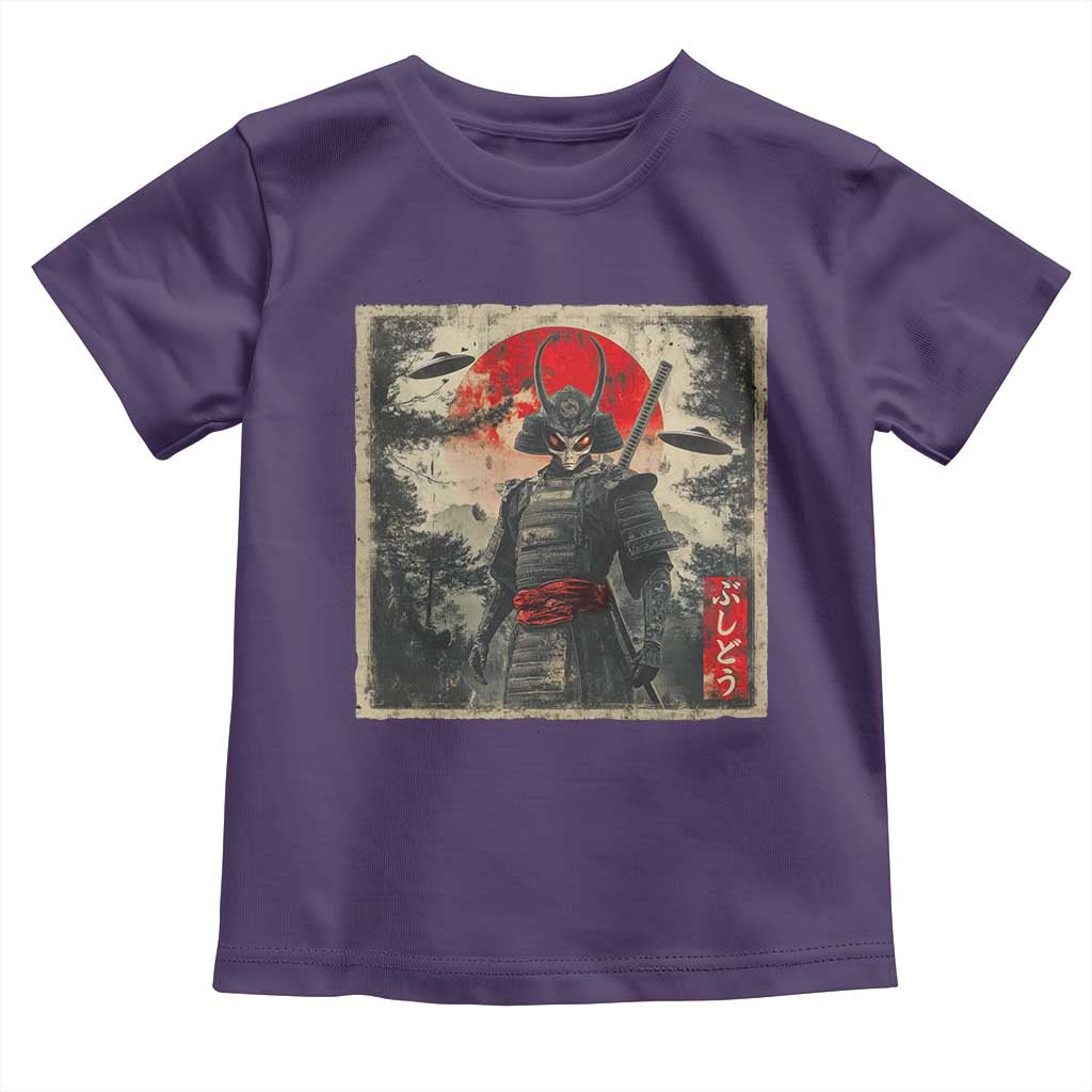 Alien Samurai Toddler T Shirt Vintage Japanese Art UFO Funny Ukiyo-e Warrior TS10 Purple Print Your Wear