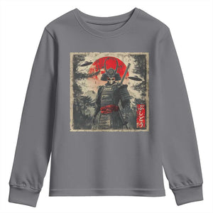 Alien Samurai Youth Sweatshirt Vintage Japanese Art UFO Funny Ukiyo-e Warrior TS10 Charcoal Print Your Wear
