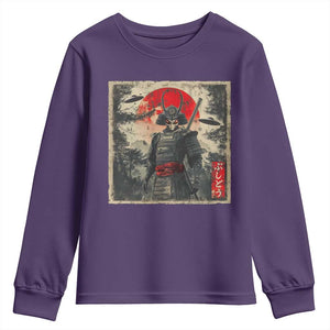 Alien Samurai Youth Sweatshirt Vintage Japanese Art UFO Funny Ukiyo-e Warrior TS10 Purple Print Your Wear