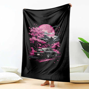 JDM Japanese Throw Blanket Tokyo Japan Drift Race Car Mount Fuji Cherry Blossom Sakura TS10 Print Your Wear