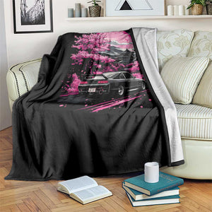 JDM Japanese Throw Blanket Tokyo Japan Drift Race Car Mount Fuji Cherry Blossom Sakura TS10 Print Your Wear
