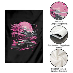 JDM Japanese Garden Flag Tokyo Japan Drift Race Car Mount Fuji Cherry Blossom Sakura TS10 Print Your Wear