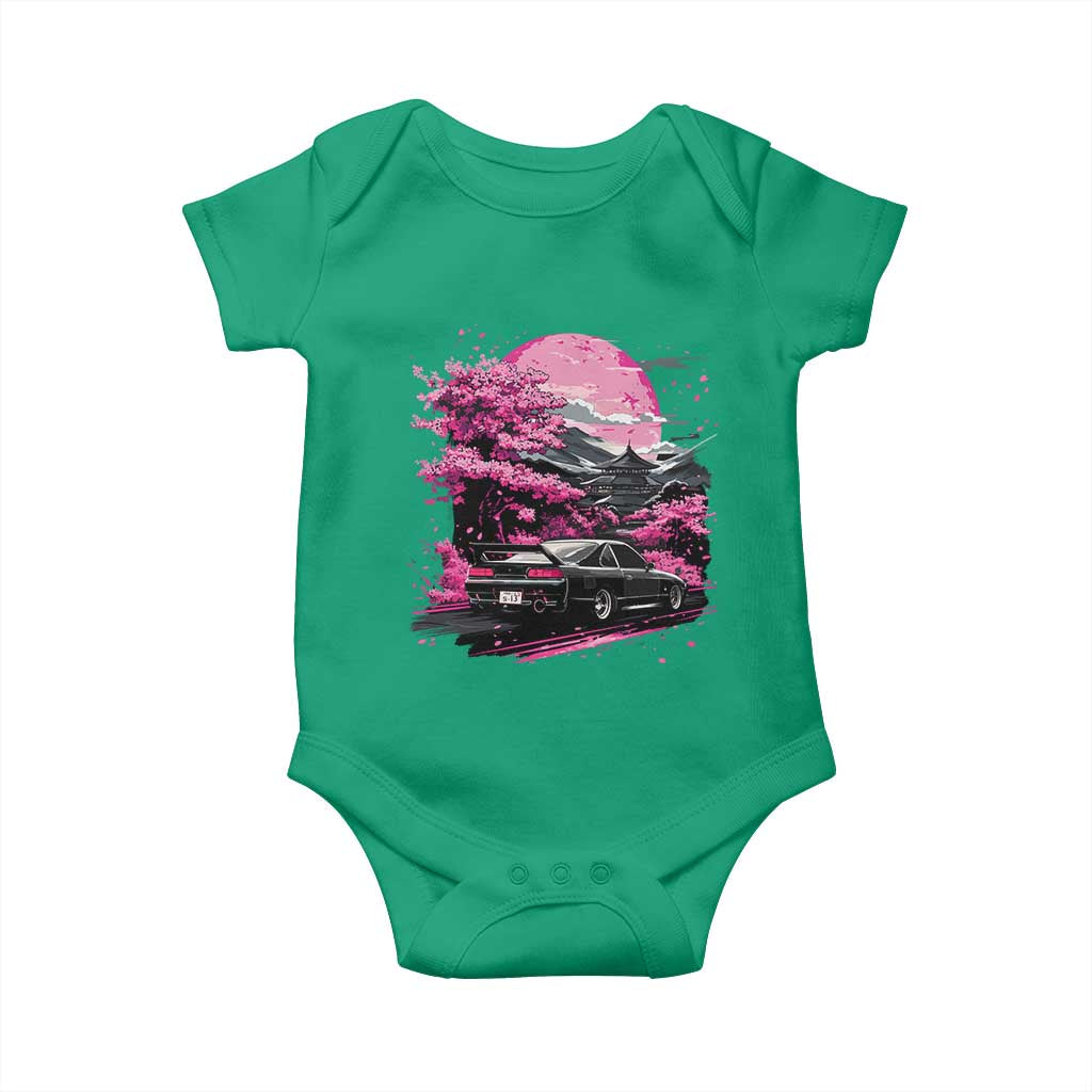 JDM Japanese Baby Onesie Tokyo Japan Drift Race Car Mount Fuji Cherry Blossom Sakura TS10 Irish Green Print Your Wear
