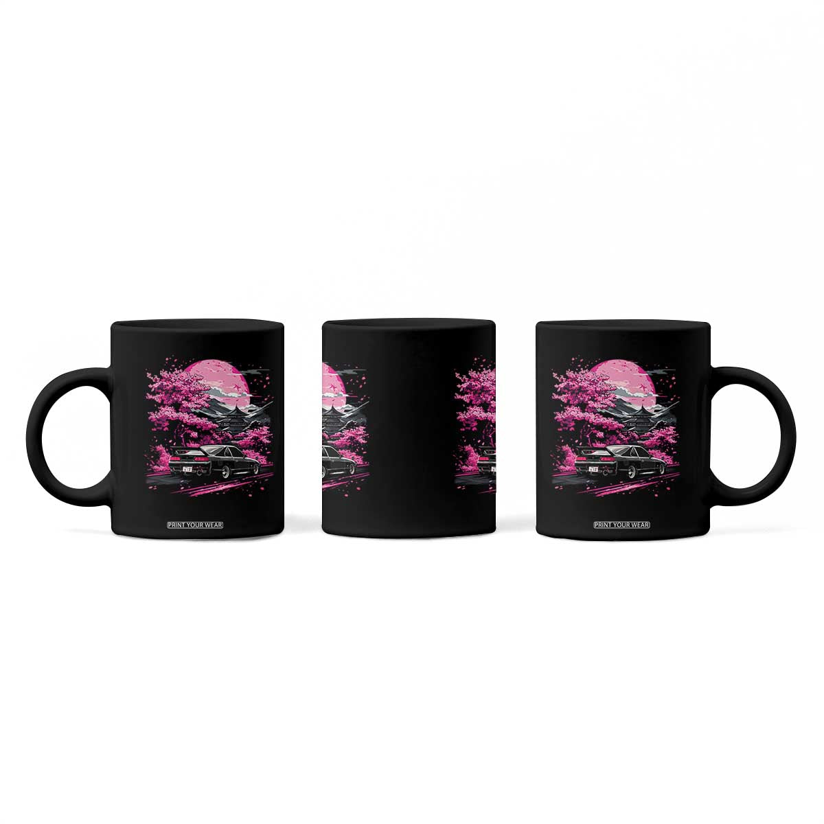 JDM Japanese Coffee Mug Tokyo Japan Drift Race Car Mount Fuji Cherry Blossom Sakura TS10 Print Your Wear