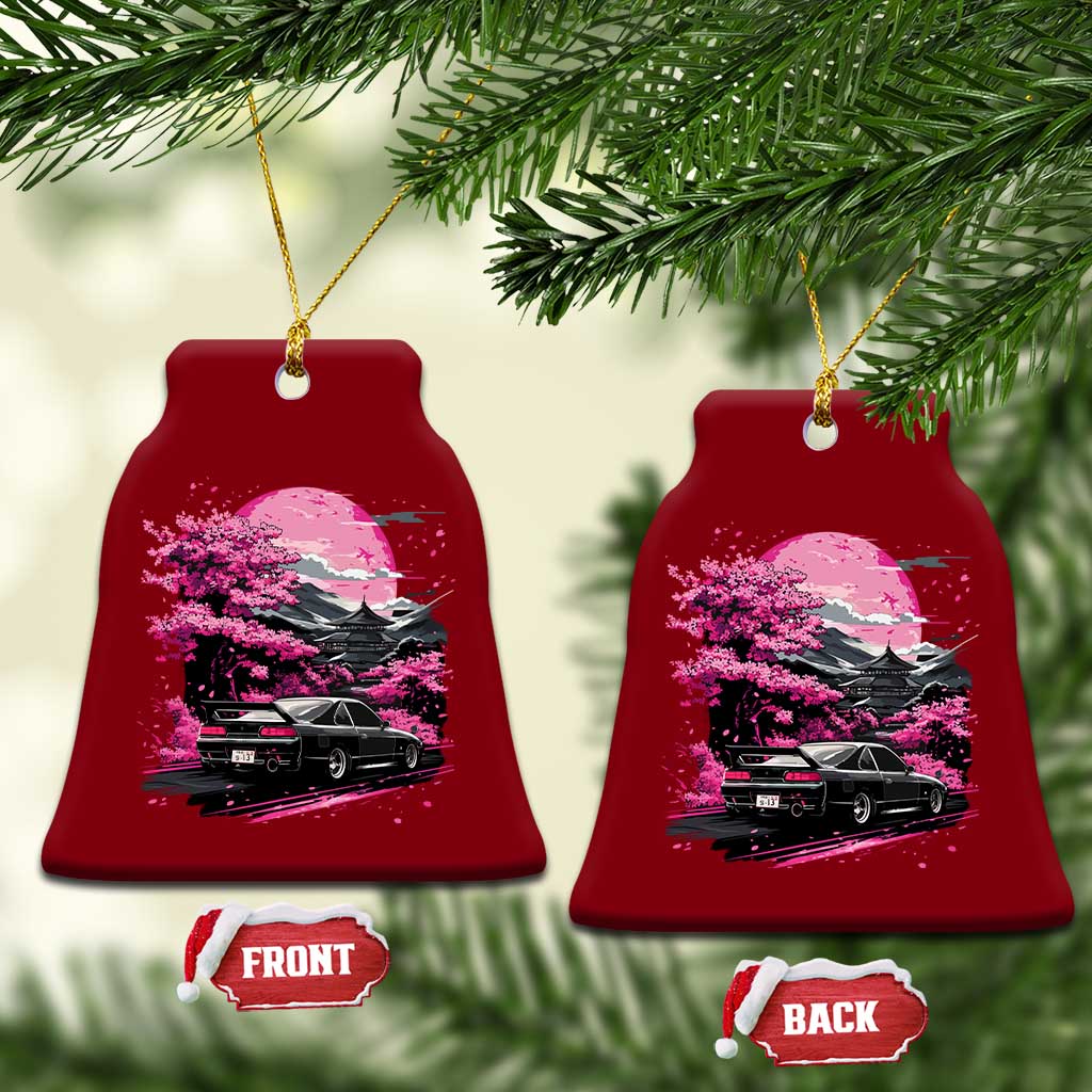 JDM Japanese Ceramic Ornament Tokyo Japan Drift Race Car Mount Fuji Cherry Blossom Sakura TS10 Print Your Wear