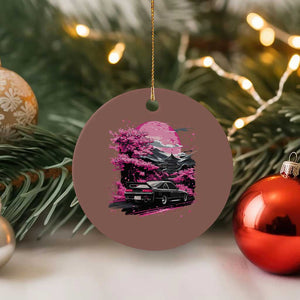 JDM Japanese Ceramic Ornament Tokyo Japan Drift Race Car Mount Fuji Cherry Blossom Sakura TS10 1pc Mocha Print Your Wear