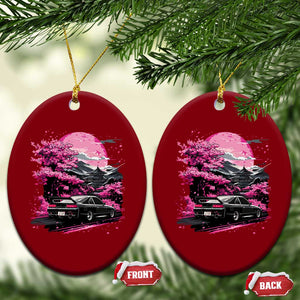 JDM Japanese Ceramic Ornament Tokyo Japan Drift Race Car Mount Fuji Cherry Blossom Sakura TS10 Print Your Wear