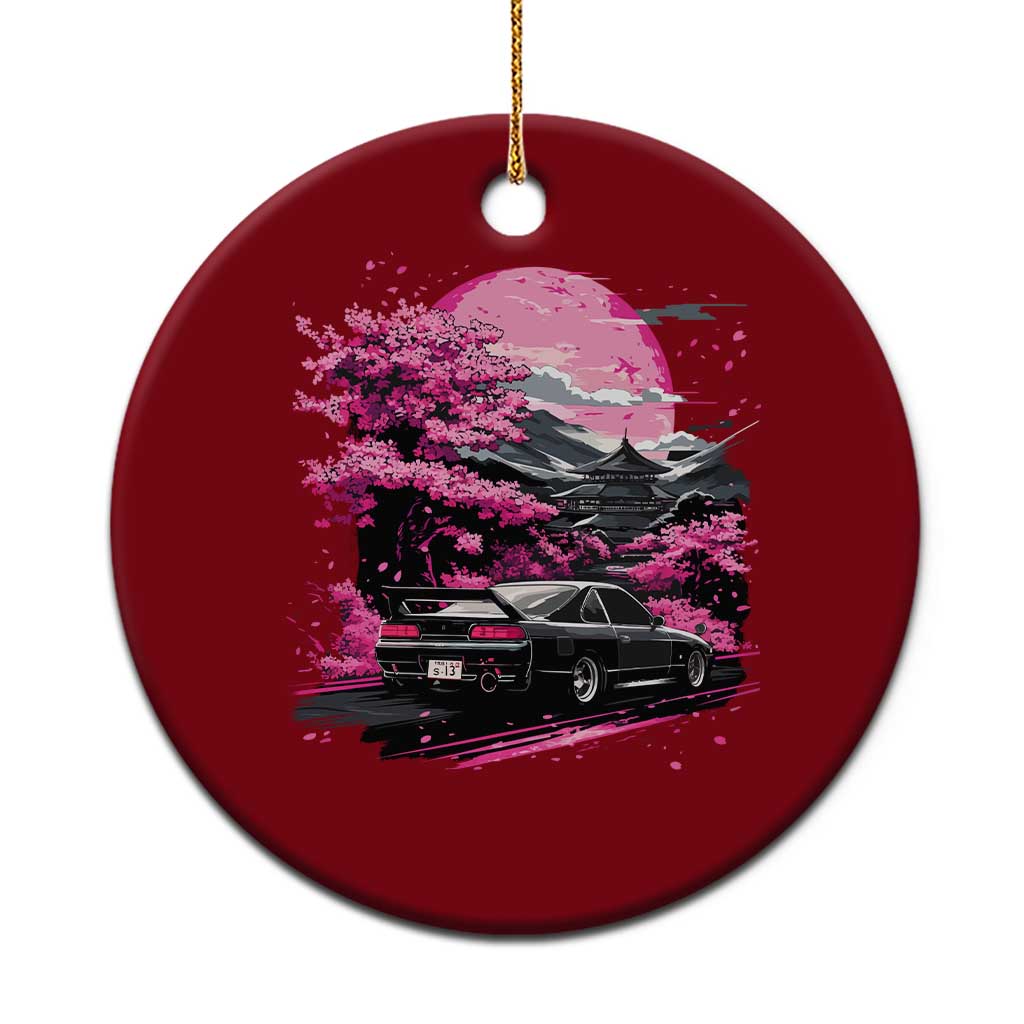JDM Japanese Ceramic Ornament Tokyo Japan Drift Race Car Mount Fuji Cherry Blossom Sakura TS10 1pc Red Print Your Wear