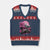 JDM Japanese V-Neck Knit Sweater Vest Tokyo Japan Drift Race Car Mount Fuji Cherry Blossom Sakura TS10 Navy Red Print Your Wear