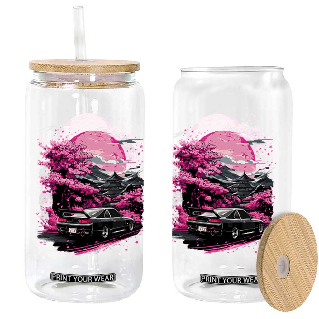 JDM Japanese Glass Can Tokyo Japan Drift Race Car Mount Fuji Cherry Blossom Sakura TS10 Print Your Wear