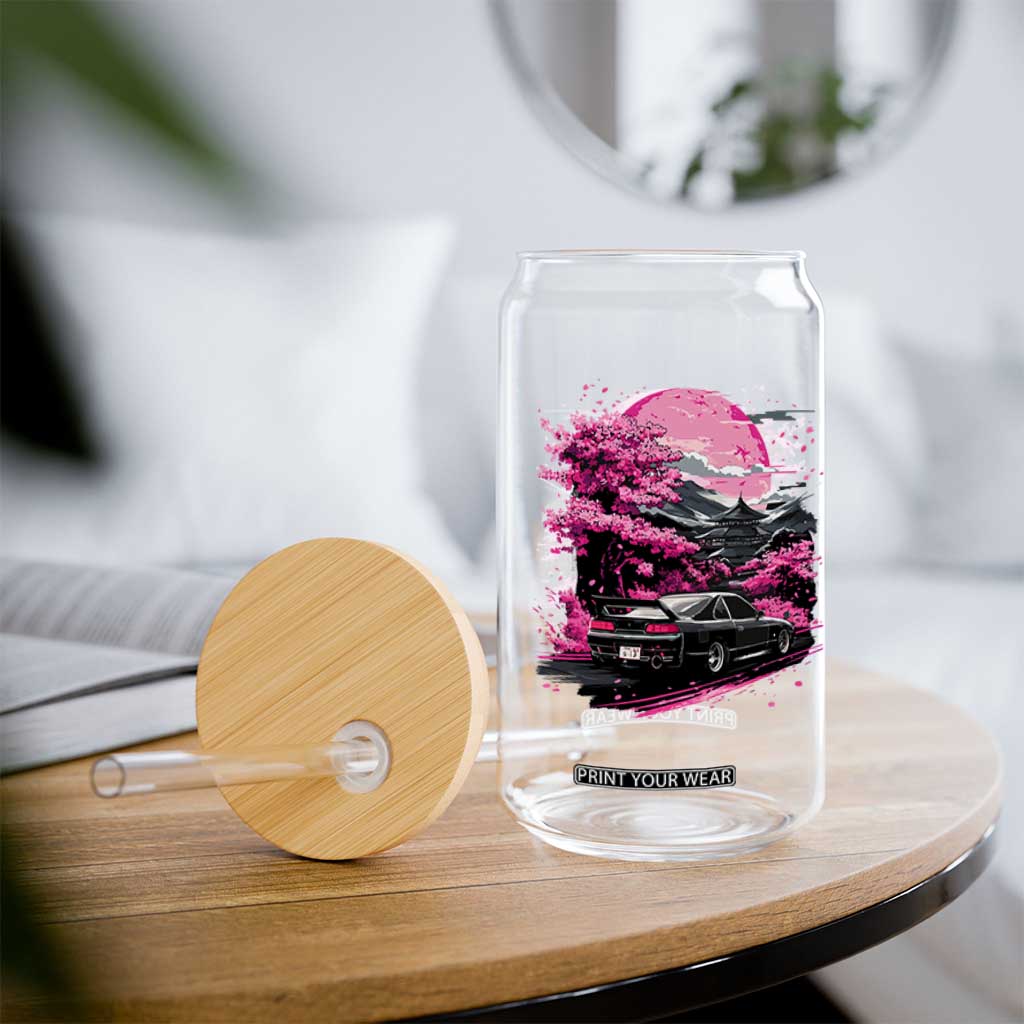 JDM Japanese Glass Can Tokyo Japan Drift Race Car Mount Fuji Cherry Blossom Sakura TS10 Print Your Wear