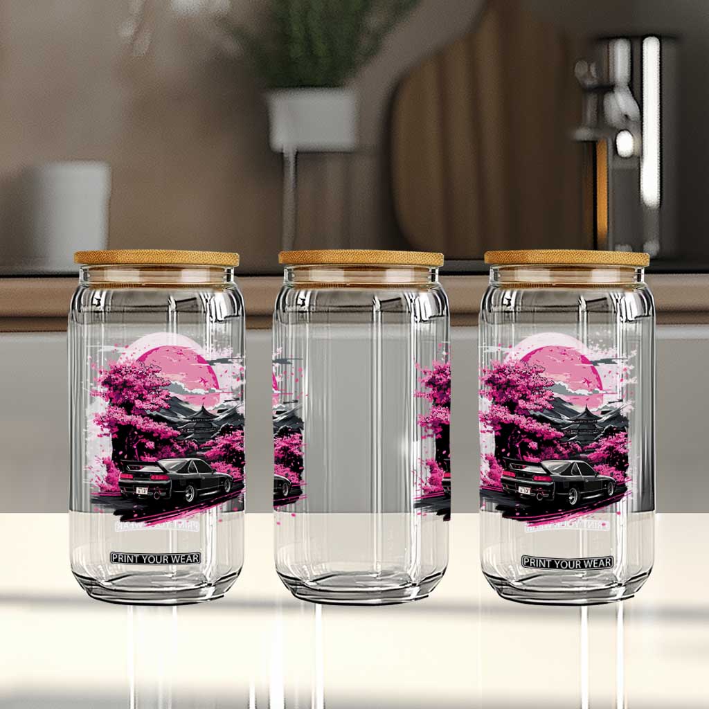 JDM Japanese Glass Can Tokyo Japan Drift Race Car Mount Fuji Cherry Blossom Sakura TS10 Print Your Wear