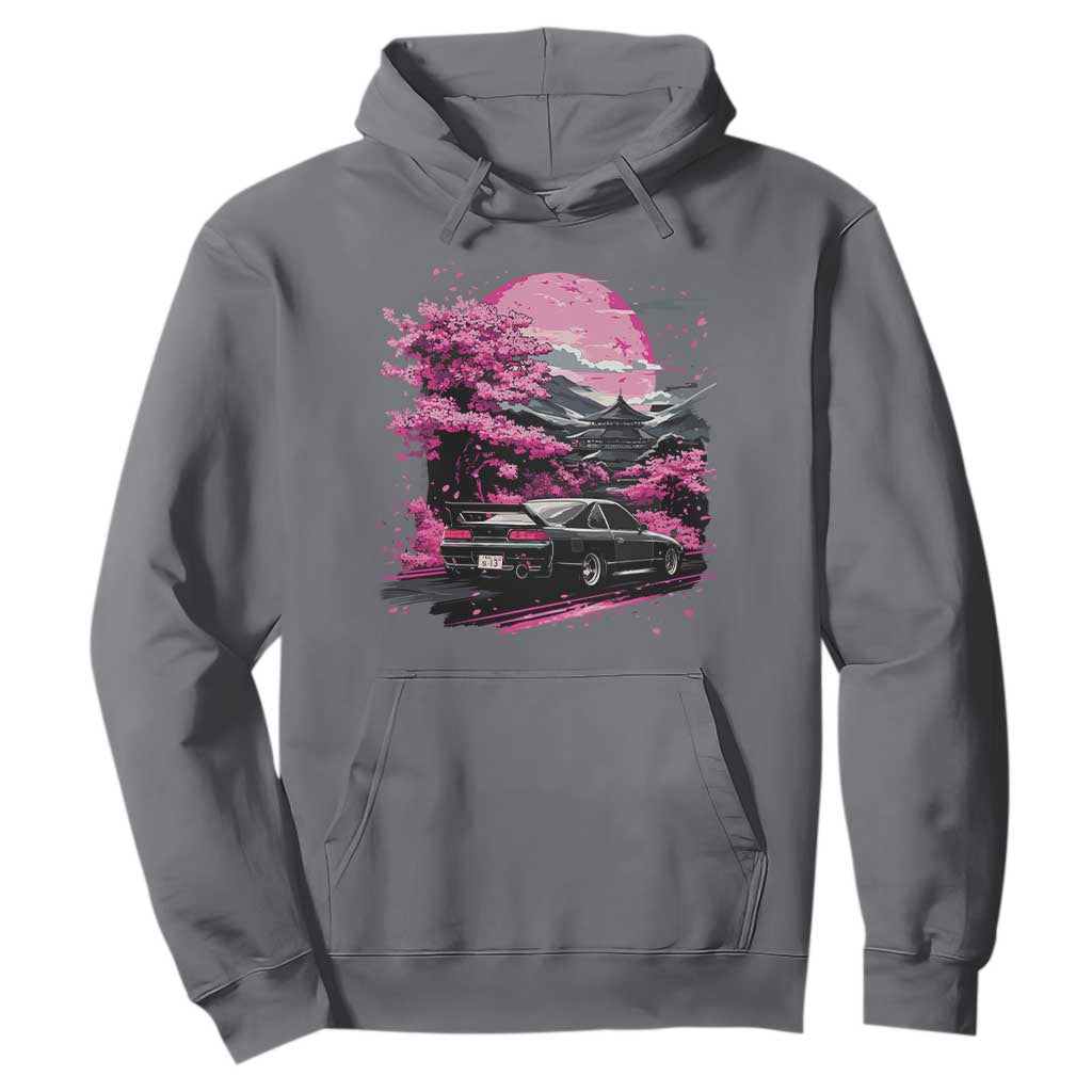 JDM Japanese Hoodie Tokyo Japan Drift Race Car Mount Fuji Cherry Blossom Sakura TS10 Charcoal Print Your Wear