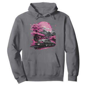 JDM Japanese Hoodie Tokyo Japan Drift Race Car Mount Fuji Cherry Blossom Sakura TS10 Charcoal Print Your Wear