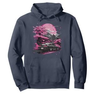 JDM Japanese Hoodie Tokyo Japan Drift Race Car Mount Fuji Cherry Blossom Sakura TS10 Navy Print Your Wear