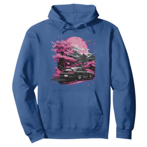 JDM Japanese Hoodie Tokyo Japan Drift Race Car Mount Fuji Cherry Blossom Sakura TS10 Royal Blue Print Your Wear