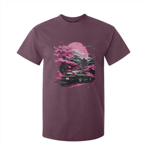 JDM Japanese T Shirt For Kid Tokyo Japan Drift Race Car Mount Fuji Cherry Blossom Sakura TS10 Maroon Print Your Wear