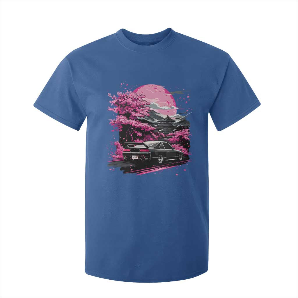 JDM Japanese T Shirt For Kid Tokyo Japan Drift Race Car Mount Fuji Cherry Blossom Sakura TS10 Royal Blue Print Your Wear