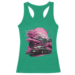 JDM Japanese Racerback Tank Top Tokyo Japan Drift Race Car Mount Fuji Cherry Blossom Sakura TS10 Irish Green Print Your Wear