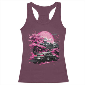 JDM Japanese Racerback Tank Top Tokyo Japan Drift Race Car Mount Fuji Cherry Blossom Sakura TS10 Maroon Print Your Wear