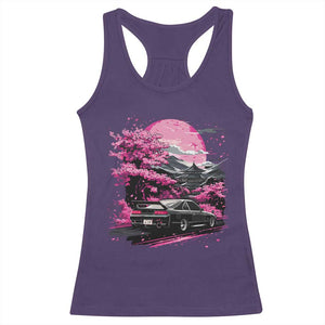 JDM Japanese Racerback Tank Top Tokyo Japan Drift Race Car Mount Fuji Cherry Blossom Sakura TS10 Purple Print Your Wear