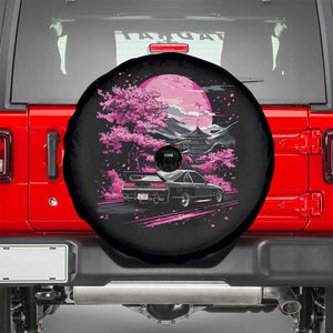 JDM Japanese Spare Tire Cover Tokyo Japan Drift Race Car Mount Fuji Cherry Blossom Sakura TS10 Black Print Your Wear