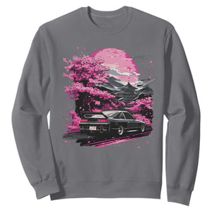JDM Japanese Sweatshirt Tokyo Japan Drift Race Car Mount Fuji Cherry Blossom Sakura TS10 Charcoal Print Your Wear