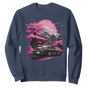 JDM Japanese Sweatshirt Tokyo Japan Drift Race Car Mount Fuji Cherry Blossom Sakura TS10 Navy Print Your Wear