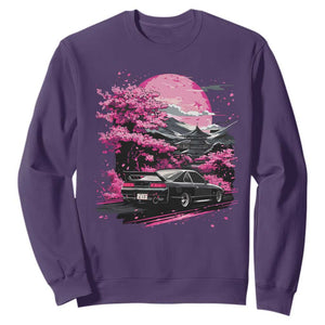 JDM Japanese Sweatshirt Tokyo Japan Drift Race Car Mount Fuji Cherry Blossom Sakura TS10 Purple Print Your Wear