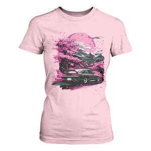 JDM Japanese T Shirt For Women Tokyo Japan Drift Race Car Mount Fuji Cherry Blossom Sakura TS10 Light Pink Print Your Wear