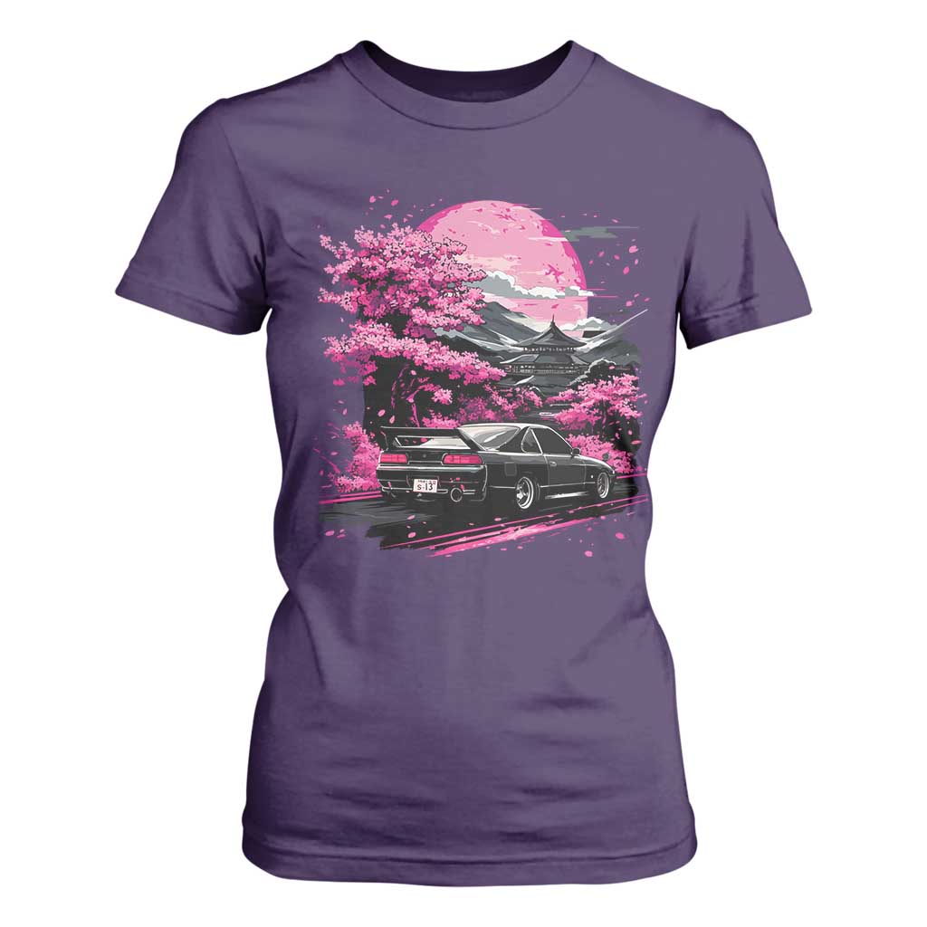 JDM Japanese T Shirt For Women Tokyo Japan Drift Race Car Mount Fuji Cherry Blossom Sakura TS10 Purple Print Your Wear