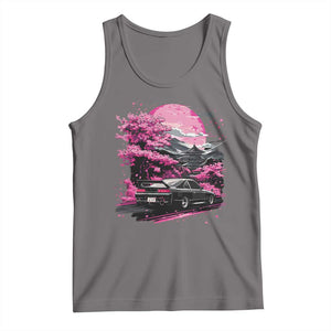 JDM Japanese Tank Top Tokyo Japan Drift Race Car Mount Fuji Cherry Blossom Sakura TS10 Deep Heather Print Your Wear