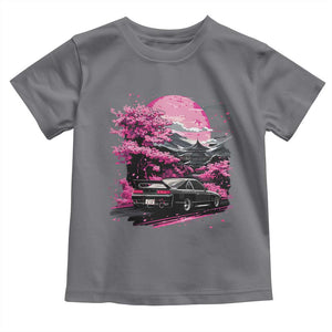 JDM Japanese Toddler T Shirt Tokyo Japan Drift Race Car Mount Fuji Cherry Blossom Sakura TS10 Charcoal Print Your Wear