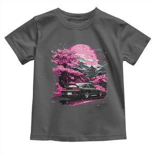 JDM Japanese Toddler T Shirt Tokyo Japan Drift Race Car Mount Fuji Cherry Blossom Sakura TS10 Dark Heather Print Your Wear