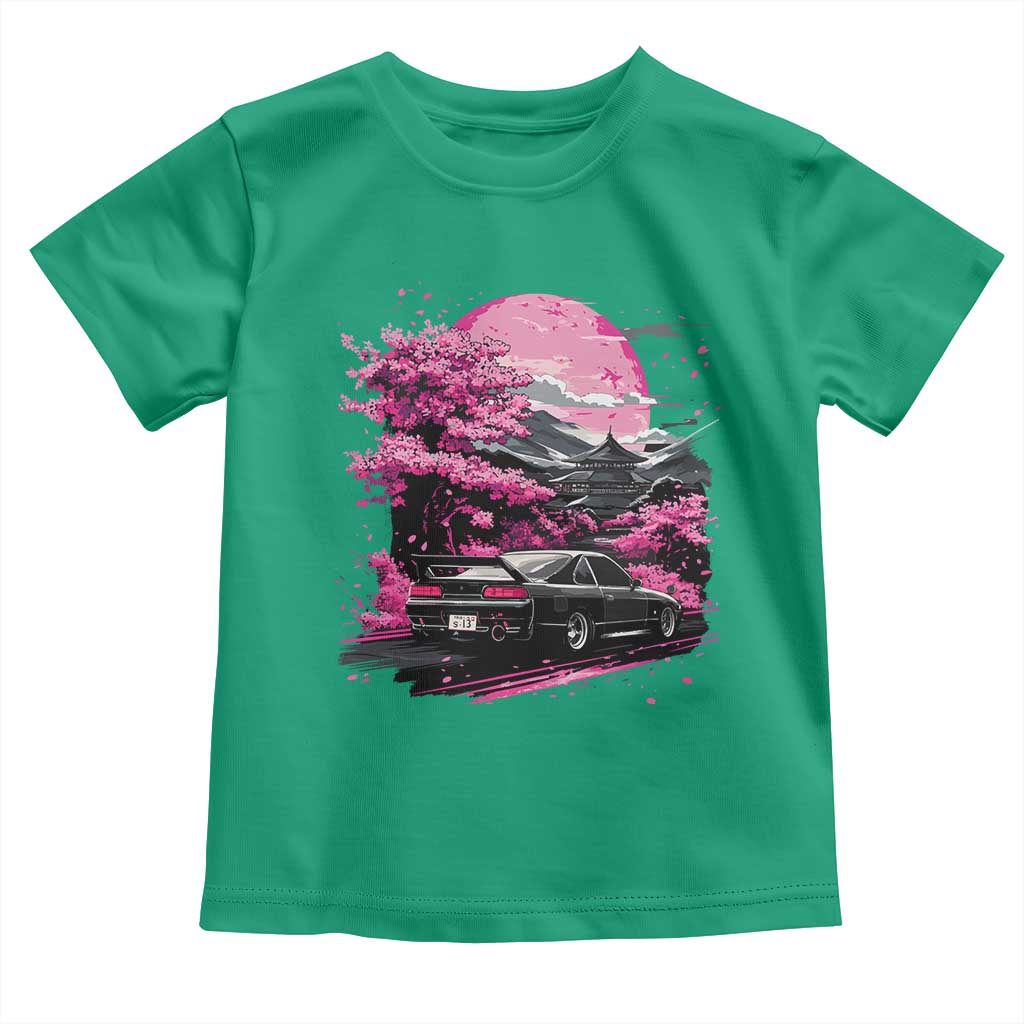 JDM Japanese Toddler T Shirt Tokyo Japan Drift Race Car Mount Fuji Cherry Blossom Sakura TS10 Irish Green Print Your Wear